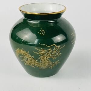 Green Dragon Ceramic Vase Brasil 2.75”